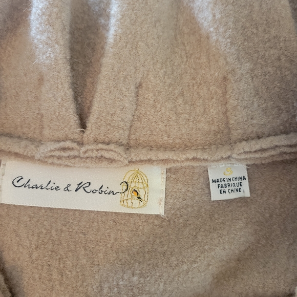 Anthropologie Tan Trench Coat with Ruffle Collar - Picture 3 of 10